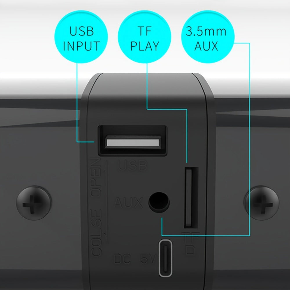 Detachable 19.3-Inch TV Soundbar with Four-Speaker Layout, TF, AUX, FM, RCA and TWS Inputs