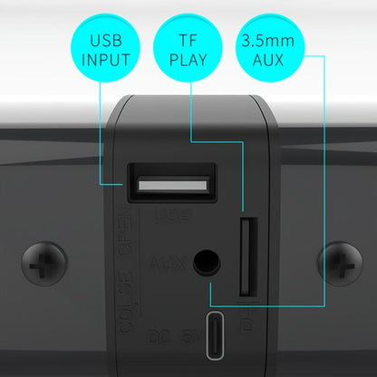 Detachable 19.3-Inch TV Soundbar with Four-Speaker Layout, TF, AUX, FM, RCA and TWS Inputs