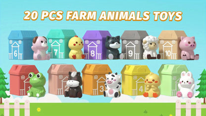 Farm Animal Toys Set 20 Colorful Figures – Educational Barnyard Playset for Toddlers Boys Girls Ages 3+, Animal Recognition Fine Motor Skills Imaginative Play, Birthday Christmas Easter Gift Kids