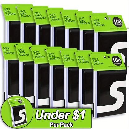 Clear Soft Trading Card Sleeves in 700, 1500, 2200, 3800 or 5400-Count Bulk Packs for Adult Collectors