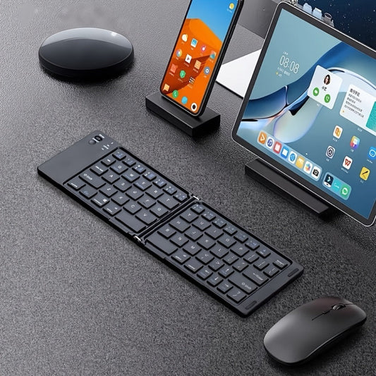 7.3mm Ultra-Slim Magnetic Wireless Keyboard Rechargeable Foldable Compact Bluetooth Keyboard with Media Hotkeys for Computer Desktop PC Laptop Smart TV iOS Android Windows