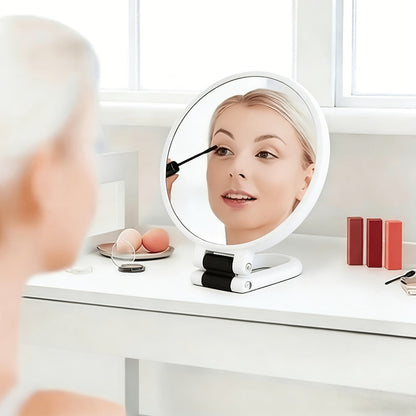 Handheld Magnifying Mirror 85X High Magnification for Makeup - 360° Adjustable Handle, Dual Sided 1X 80X, Colorful Border Compact Portable Vanity Mirror for Women Girls Travel Gift
