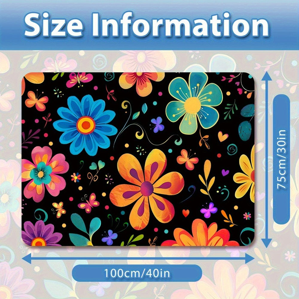 Car Cargo Mat Anti-Slip with Floral Pattern – Universal Trunk Liner Pad for Pets & Dogs, High Temperature Resistant, Waterproof Car Interior Accessory for SUV, Camping & Outdoor Use