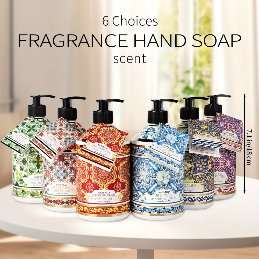 Moisturizing Liquid Hand Soap 2-Pack 21.3 fl oz Each — Foaming Pump Dispenser in 5 Scents, Gentle Gel Formula for All Skin Types, Bathroom Kitchen Office & Travel Hand Wash