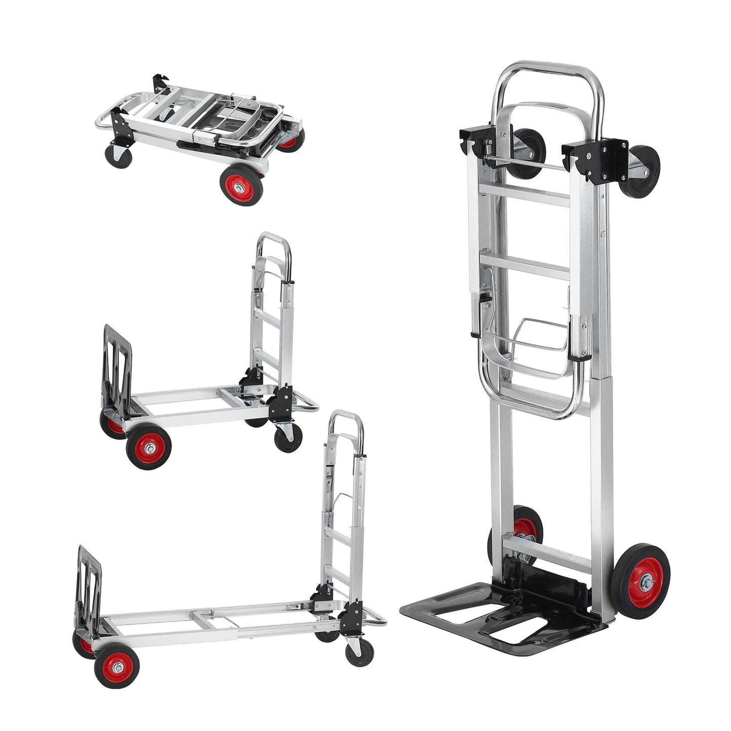 Convertible Folding Hand Truck and Platform Cart with 400 lb Platform and 250 lb Upright Load Labels