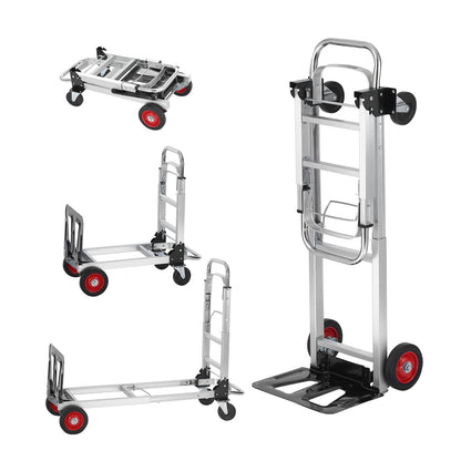Convertible Folding Hand Truck and Platform Cart with 400 lb Platform and 250 lb Upright Load Labels