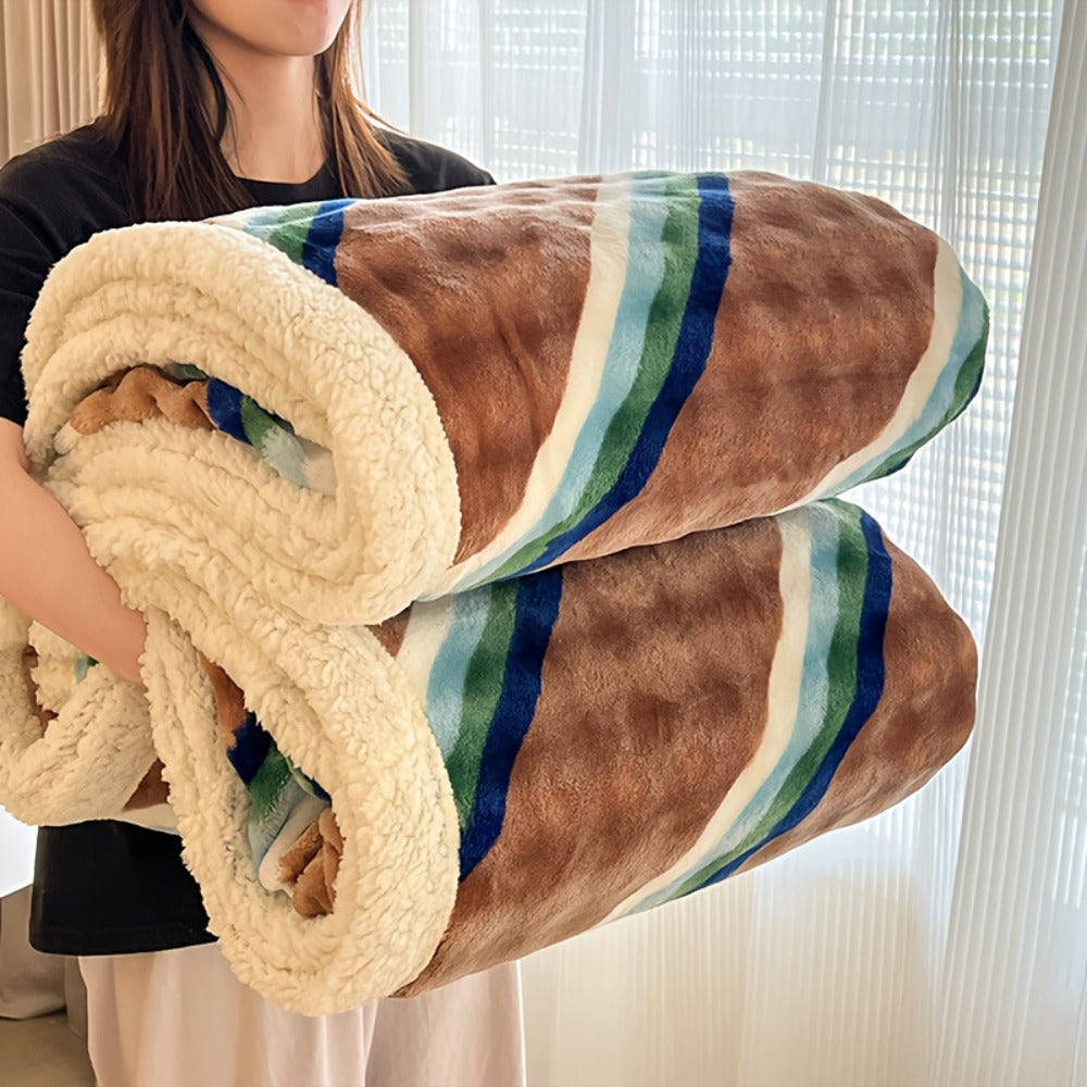 400-450 GSM Flannel Blanket with Plush-Look Lining, 16 Pattern Choices and Four Size Labels
