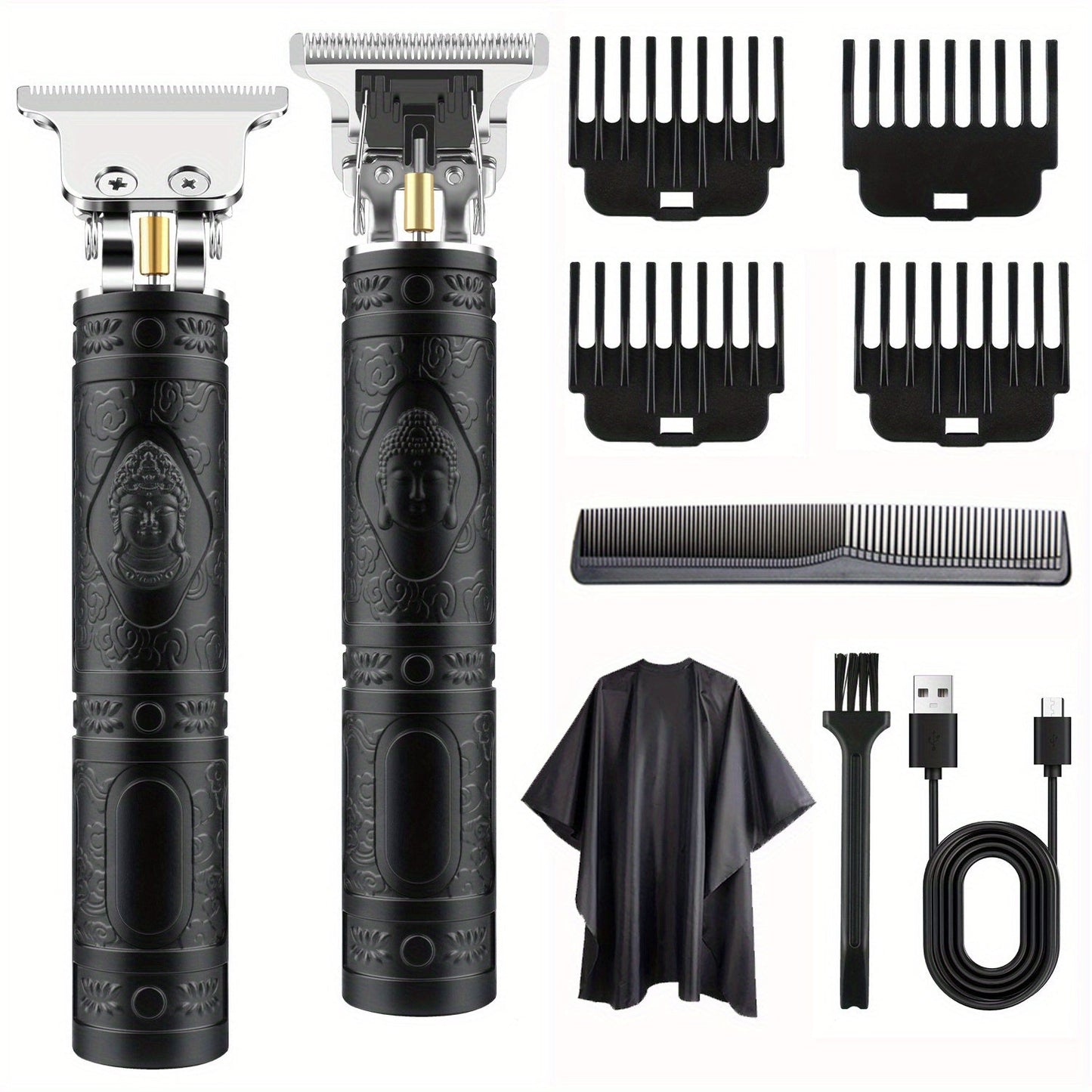 Electric Hair Clipper & Beard Trimmer Set for Men – USB Rechargeable Cordless Haircut Kit with 4 Guide Combs | Professional Home Barber Grooming Tool | Perfect Father's Day & Birthday Gift for Him