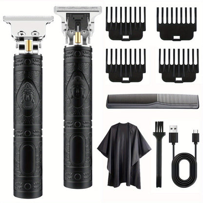 Electric Hair Clipper & Beard Trimmer Set for Men – USB Rechargeable Cordless Haircut Kit with 4 Guide Combs | Professional Home Barber Grooming Tool | Perfect Father's Day & Birthday Gift for Him