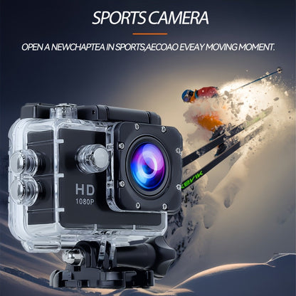 1080P 30fps-Labeled Action Camera with 170-Degree Lens, 2-Inch LCD, 900mAh Battery and Mounting Accessories