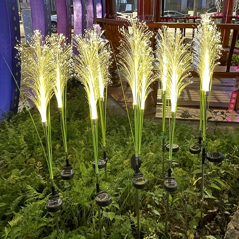 Solar Garden Lights Golden Grass Stakes, IP54 with 1- or 2-Piece Options and Separate Panels