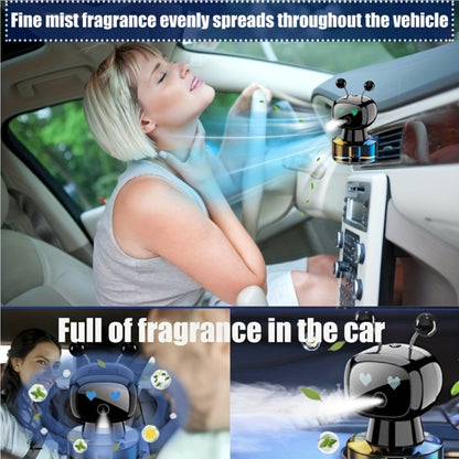 Smart Car Air Freshener Robot Shape - USB Rechargeable Auto Spray Diffuser with 4 Fragrance Levels, Start-Stop Automatic Scent Dispenser for Car