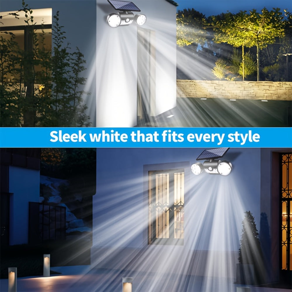 Motion Sensor Solar Security Light 30 LED Dual Head - 360° Adjustable IP65 Waterproof Outdoor Wall Spotlight for Garden Garage Driveway Patio Backyard, 1/2/3 Pack Options
