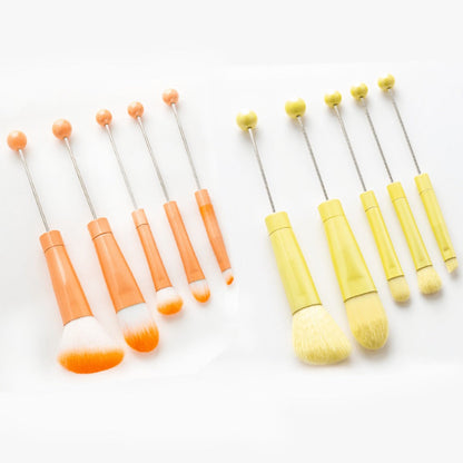 Makeup Brush Set, 10-Piece Bead-Ready ABS Handle Collection with Polyester Bristles and Eleven Color Options