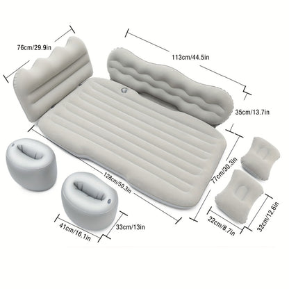 Car Inflatable Mattress for SUV & Sedan – Thickened Back Seat Sleeping Pad with Air Pump & 2 Pillows, Rear Trunk Camping Bed for Road Trips & Overlanding