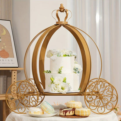 Cinderella Pumpkin Carriage Cake Stand 25 Inch - Princess Wedding Centerpiece Decoration for Bridal Shower Birthday Sweet 16 Baby Shower Party