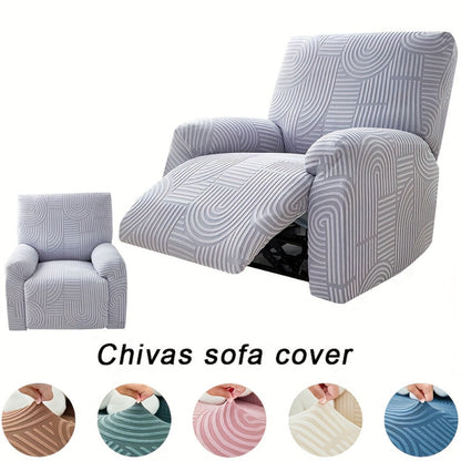 Recliner Slipcover, Four-Piece Elastic Jacquard Single-Seat Chair Cover in Six Color Options