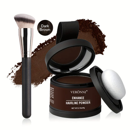 Hairline Shadow Powder Kit with Brush — Waterproof Hairline Concealer & Hair Root Touch Up Powder | Instant Fuller-Looking Hairline | 6 Shades for Women & Men All Hair Types
