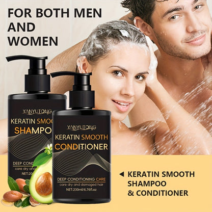 Keratin Smooth Shampoo and Conditioner in 200mL Pump Bottles with Duo, Shampoo-Only or Conditioner-Only Options