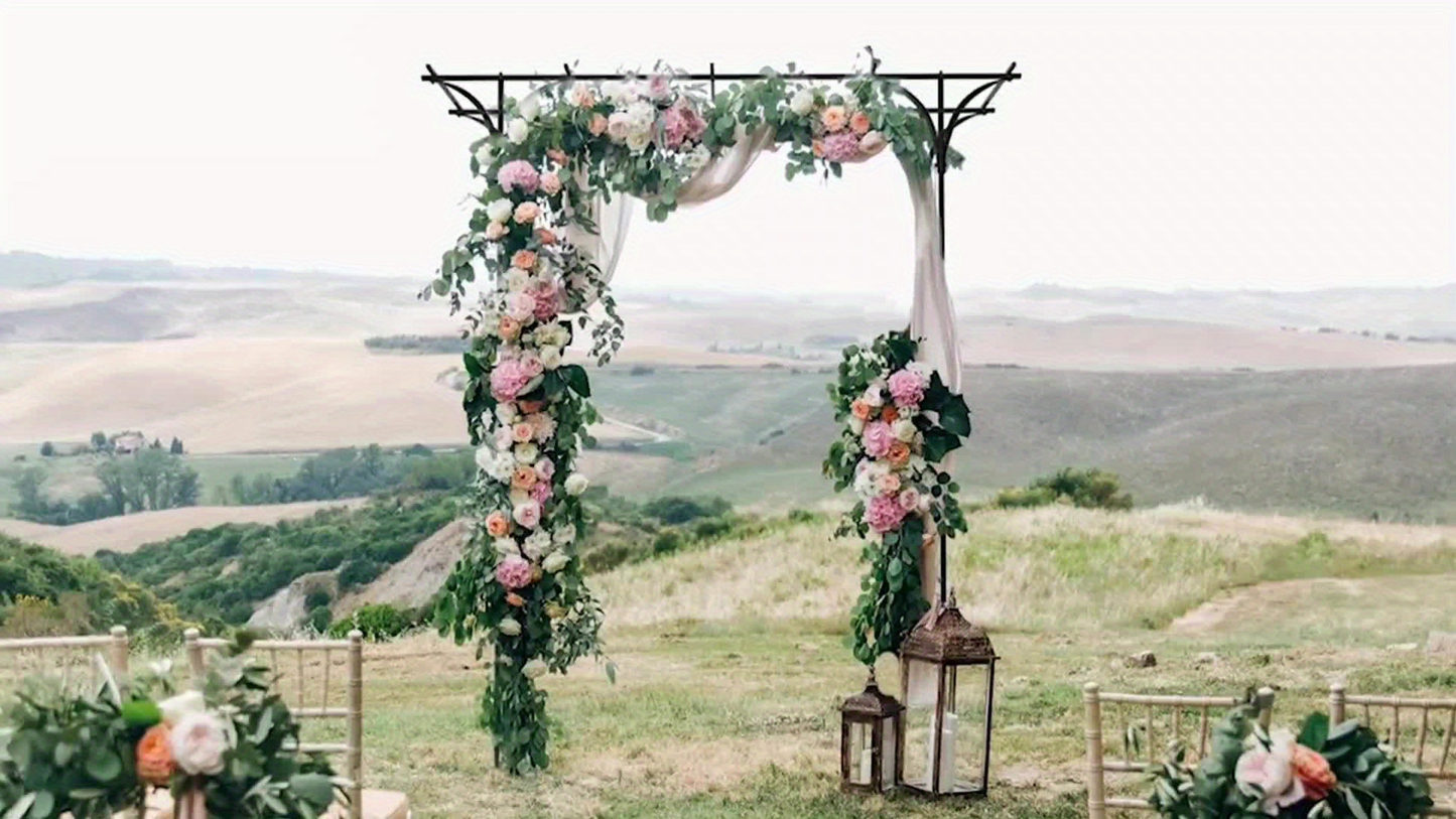 Flat Top Iron Garden Arch 16mm Tube Rustproof Climbing Rose Trellis