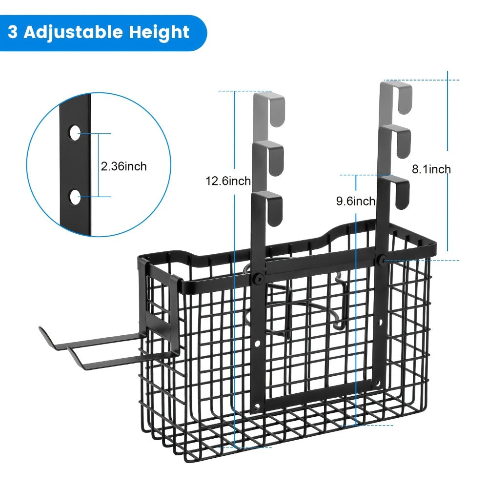 Hair Tool Organizer Wall Mounted Holder for Hair Dryer Curling Iron Straightener 3 Adjustable Heights Bathroom Storage