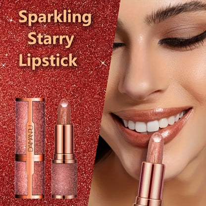 Shimmer Lipstick Set 2 Piece — Starry Sky High Gloss Waterproof Moisturizing Lip Color, Long-Lasting Durable Glossy Shiny Lips Makeup for Women, Perfect Beauty Gift for Her