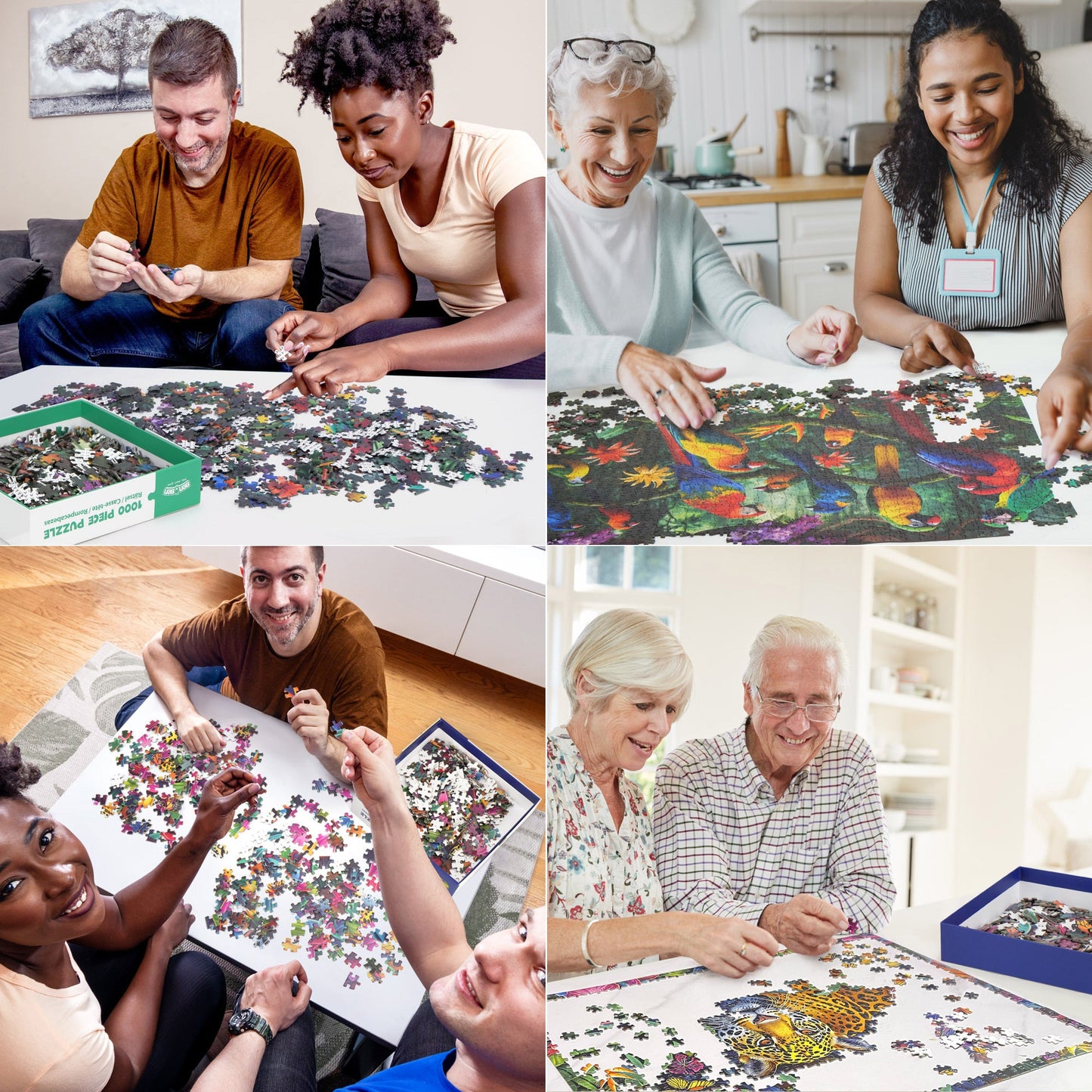 Adult 1000-Piece Jigsaw Puzzle Three-Pack with 20 Wildlife, Scenic and Pattern Theme Combinations