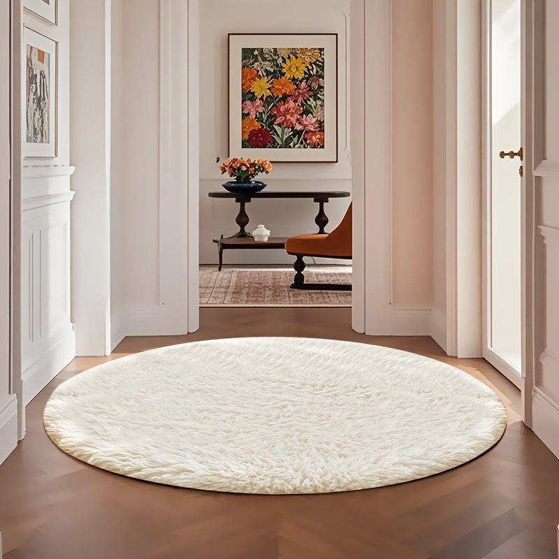 Area Rug Fluffy Faux-Fur Shag in Solid, Tie-Dye and Ombre Colors with Six Retained Room Sizes