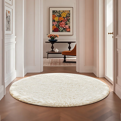 Area Rug Fluffy Faux-Fur Shag in Solid, Tie-Dye and Ombre Colors with Six Retained Room Sizes