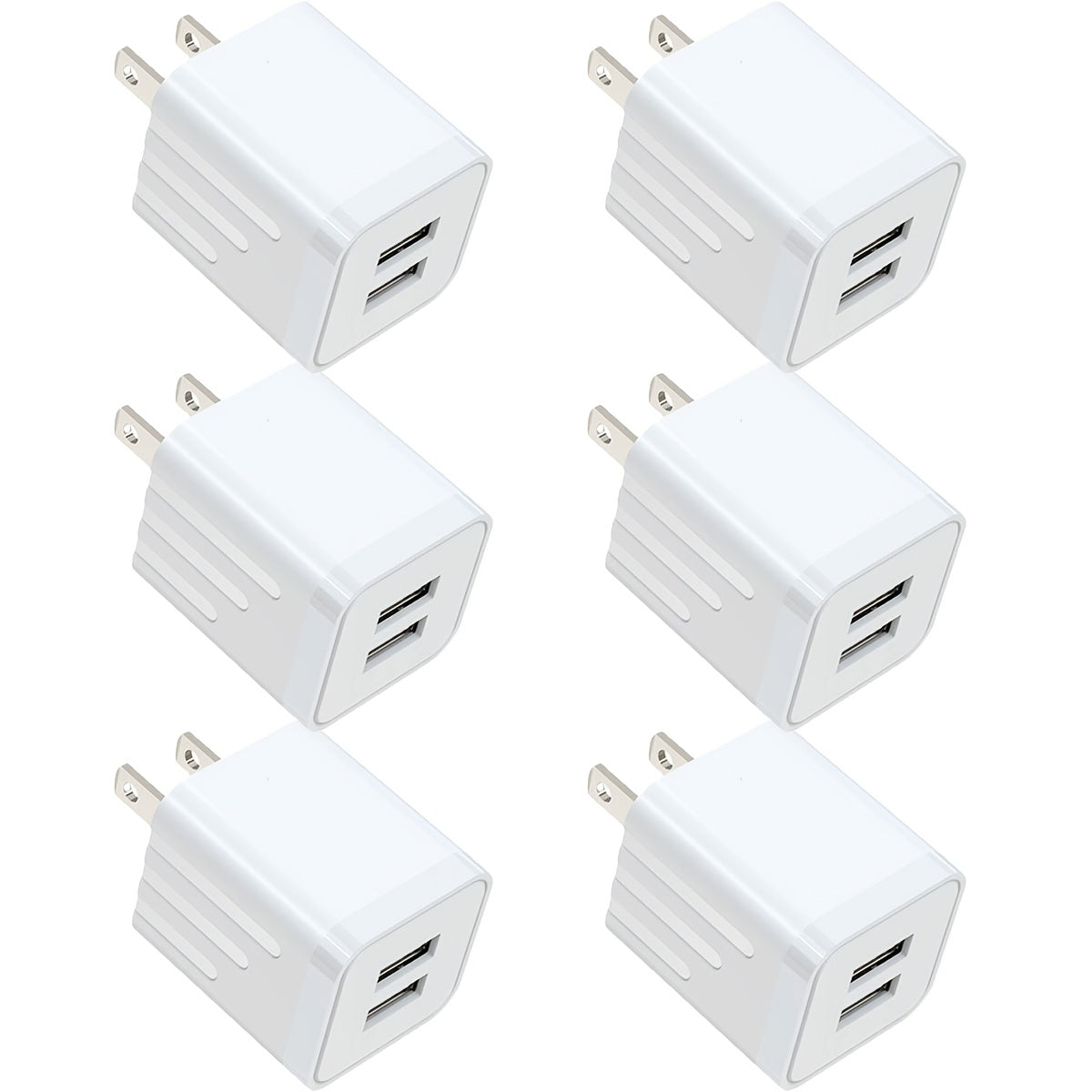 Dual Port USB Wall Charger 2.1A – JOZASHON 5V Cube Power Adapter Charging Block Brick for iPhone 16 15 14 13 12 11 Pro Max SE XS XR X 8 7 6 Plus, Samsung Galaxy, Android Phones (3-8 Pack)