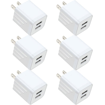 Dual Port USB Wall Charger 2.1A – JOZASHON 5V Cube Power Adapter Charging Block Brick for iPhone 16 15 14 13 12 11 Pro Max SE XS XR X 8 7 6 Plus, Samsung Galaxy, Android Phones (3-8 Pack)