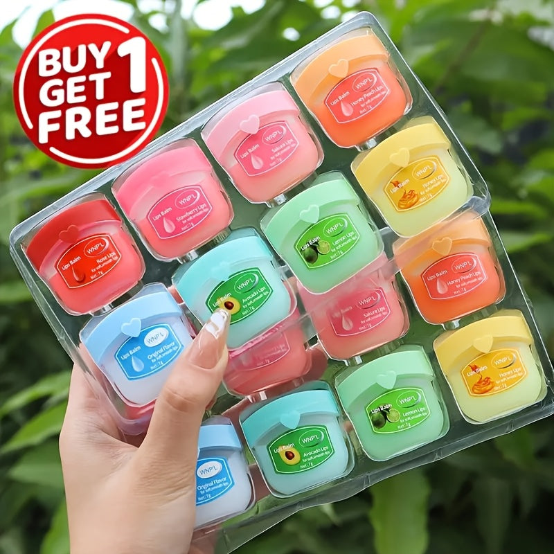 Moisturizing Lip Balm Set 16 Pcs - Glossy Hydrating Balm with Vitamin C, Glycerin & Sweet Orange, Long-Lasting Lip Care for Dry Chapped Lips, Gift Set for Women Girls & Men