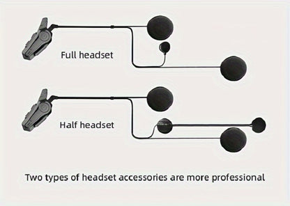 Motorcycle Helmet Bluetooth Intercom Headset – Wireless Real-Time 2-Rider Communication, Compatible with Full Face, 3/4 & Open Face Helmets, Hard Mic & Soft Mic Included, X1 Pro Max