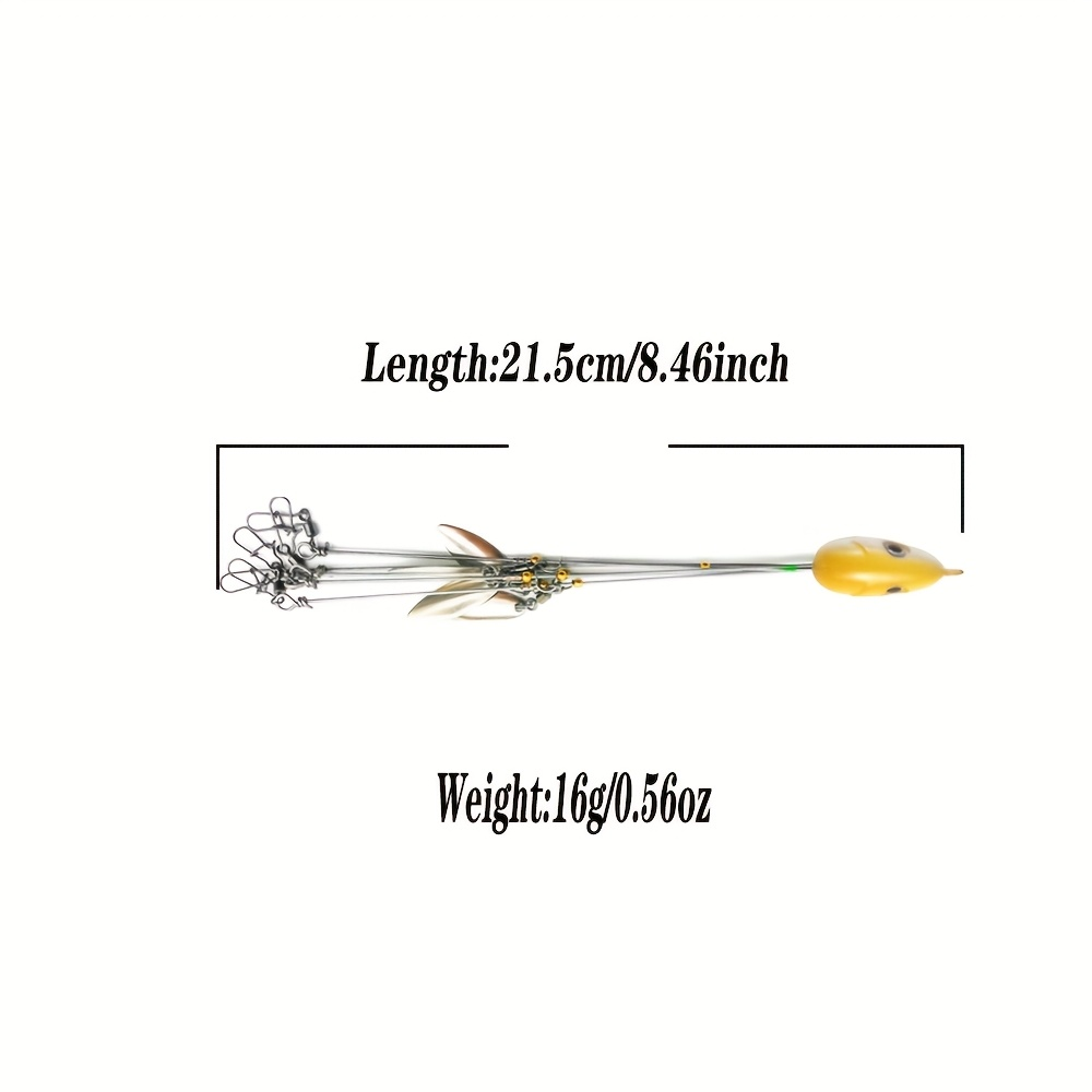 Fishing Lure Set 7-Piece Five-Arm Umbrella Rigs with Spinner Blades, Reinforcing Pins and Mixed Head Colors