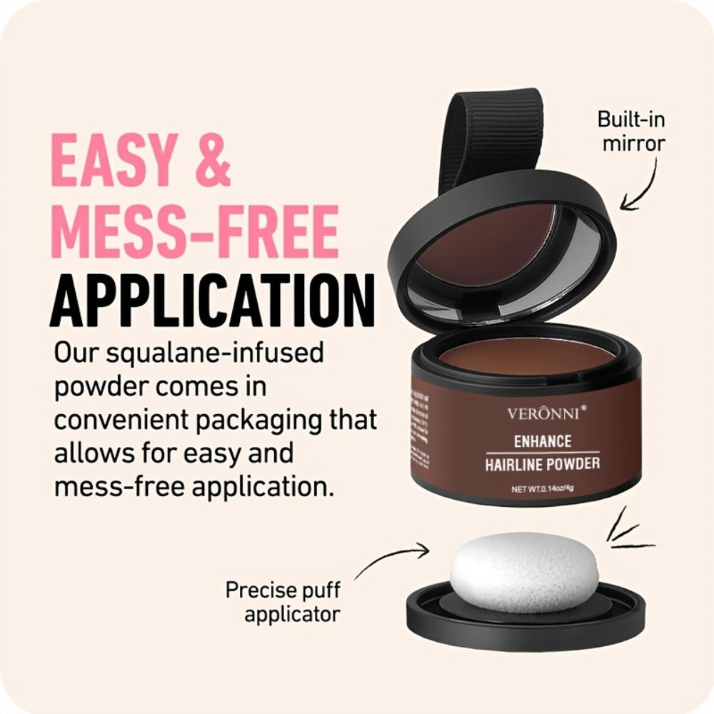 Hairline Shadow Powder Kit with Brush — Waterproof Hairline Concealer & Hair Root Touch Up Powder | Instant Fuller-Looking Hairline | 6 Shades for Women & Men All Hair Types