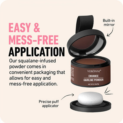 Hairline Shadow Powder Kit with Brush — Waterproof Hairline Concealer & Hair Root Touch Up Powder | Instant Fuller-Looking Hairline | 6 Shades for Women & Men All Hair Types