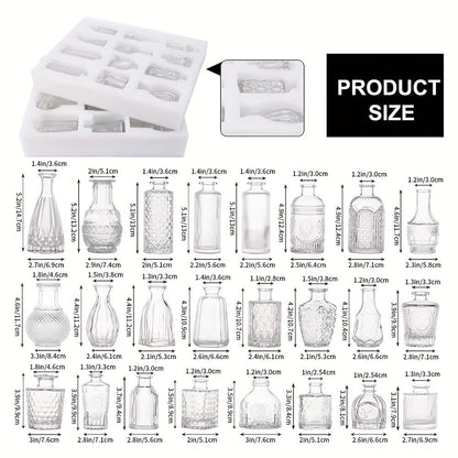Mini Clear Bud Vases Set Wedding Centerpieces for Tables Small Glass Flower Vases for Entryways, Bedrooms and Living Spaces