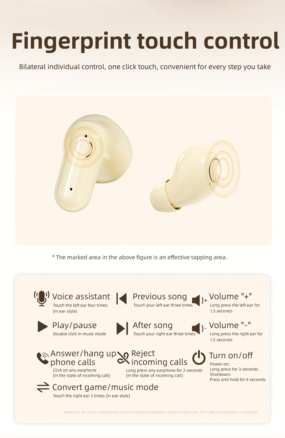 Wireless Earbuds MSHUKCOE 2-in-1 Mini Sleep Style with Noise Reduction and 6D HiFi Sound in Three Colors