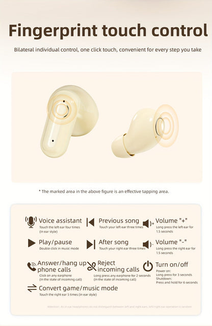 Wireless Earbuds MSHUKCOE 2-in-1 Mini Sleep Style with Noise Reduction and 6D HiFi Sound in Three Colors