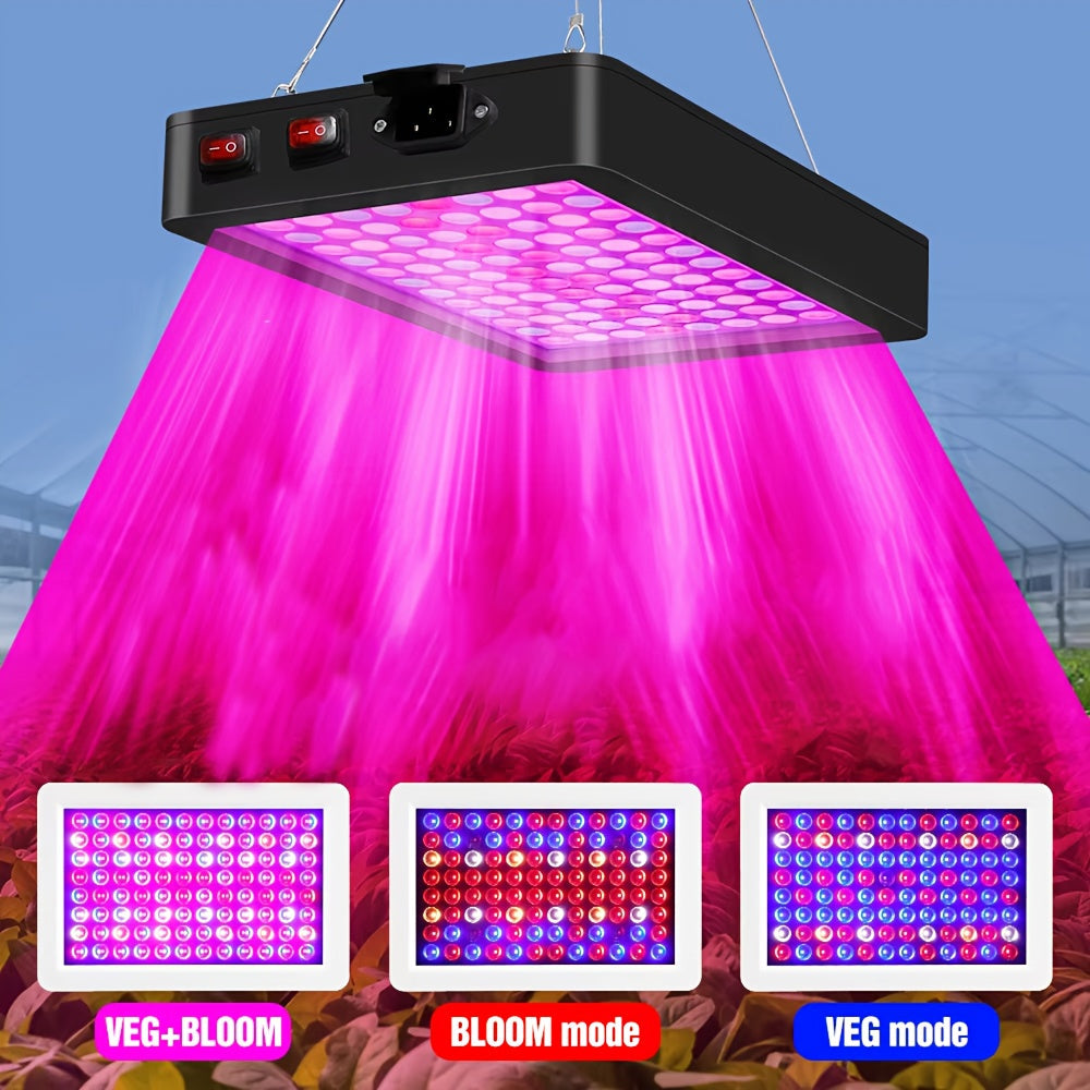 LED Grow Light 1000W Full Spectrum – Dual-Switch Plant Light for Veg & Bloom, Hydroponic Hanging Grow Lamp for Indoor Greenhouse, Vegetables, Flowers & Seedlings, Plug & Play
