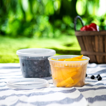 Food Storage Containers 24-Pack 16 oz Round Deli Boxes with Lids for Microwave, Freezer and Top-Rack Dishwasher Use