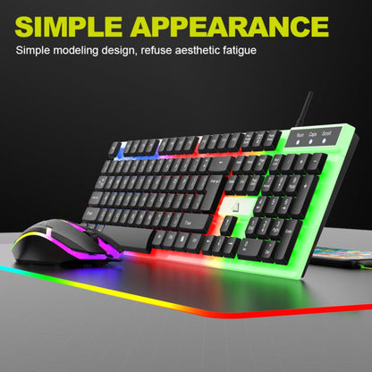 GT100 Full-Size Wired Keyboard and Mouse Set with 104-Key Layout and Black or White Color Options