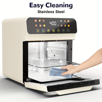 12-Quart Countertop Air Fryer Oven with Viewing Window, Interior Light and White or Black Finish