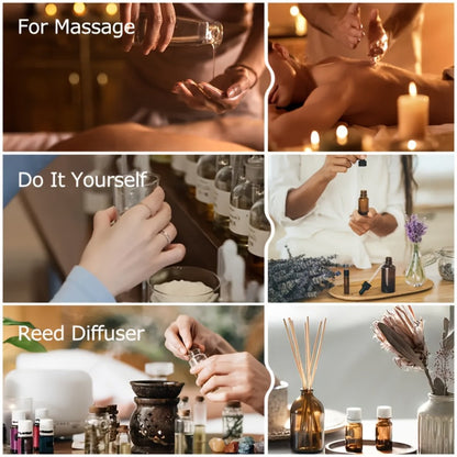 Essential Oil Rose 100ml or 3-Bottle Value Pack with Dropper for Massage, Shower and External Care