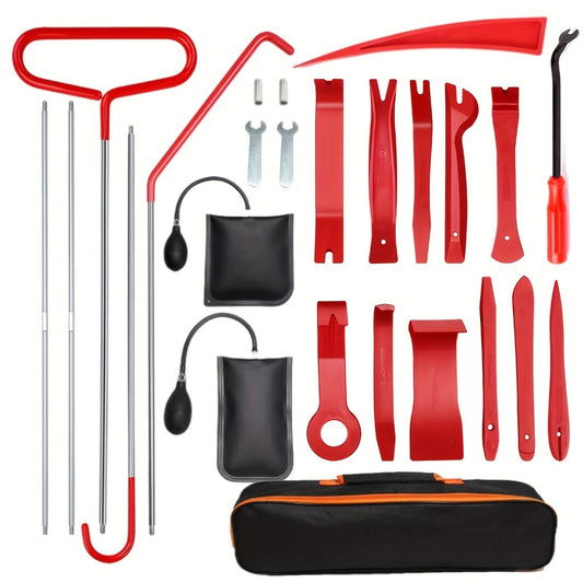Car Door Unlock Tool Kit – Air Wedge Pump, Long Reach Grabber & Locksmith Wedge Set for Emergency Lockout Opening on Cars Trucks SUVs