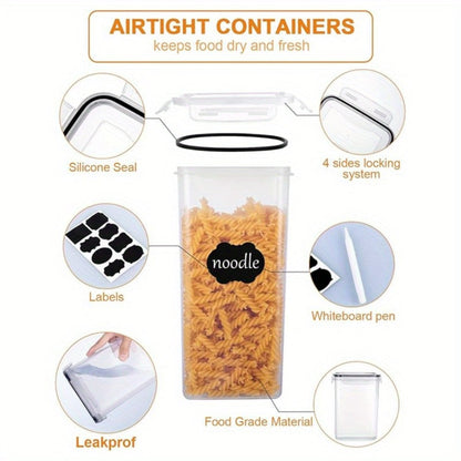 Pantry Jar Food Storage Organizer with Flip-Top Lids, Dishwasher-Safe Plastic and Six Set Sizes