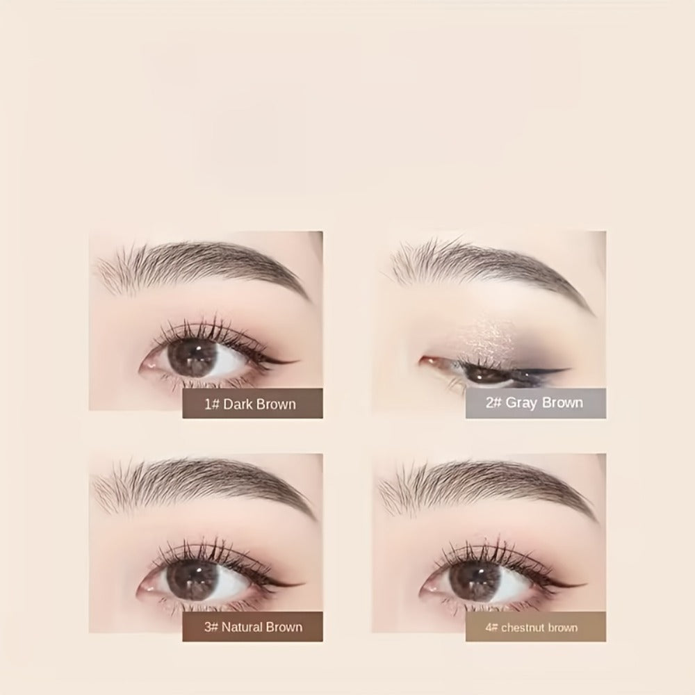 Four-Color Wood Eyebrow Pencil Set with Sharpened Brown-Tone Tips, Spoolie Ends and Approx. 20 cm Length