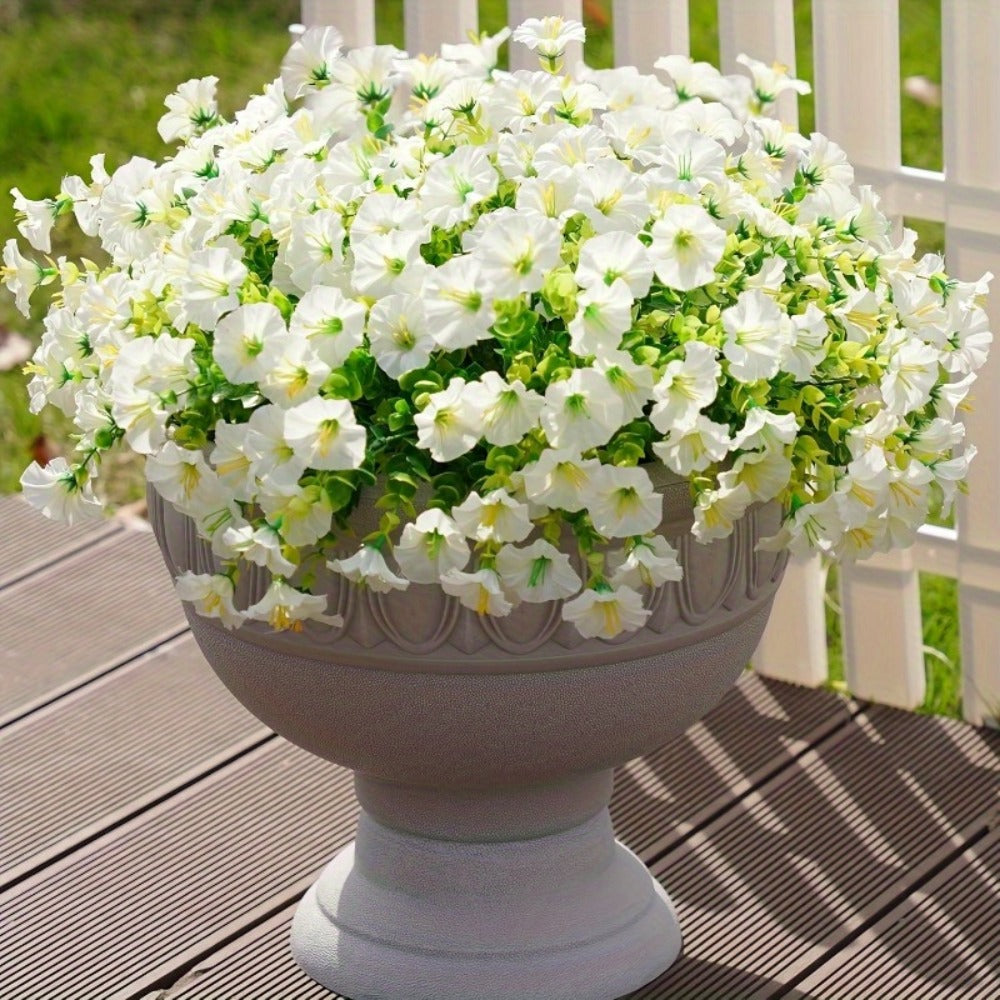 Artificial Flowers 10-Bundle Pink Morning Glory Set for Porch, Planter, Window Box and Home Decor