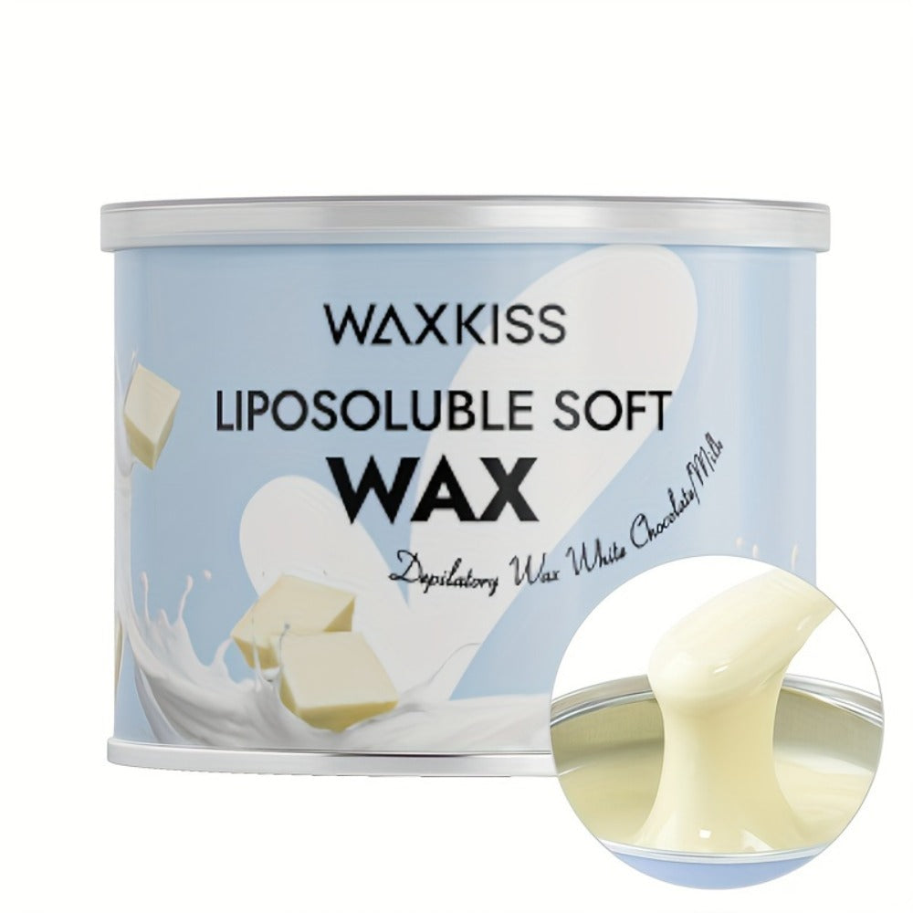 Soft Wax for Hair Removal 400g WAXKISS Honey & Aloe Vera Strip Wax Jar for Face Underarms Legs Body Back All Skin Types DIY Home Salon Waxing Kit for Women