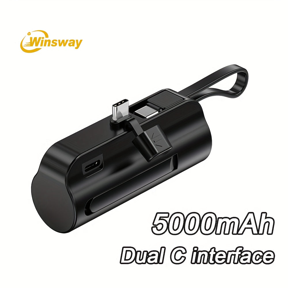 Power Bank 5000mAh Capsule with Dual-Port Options, Wireless Charging and Phone Holder in Four Colors